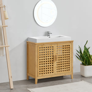 Vaskeunderskab Ingmarsö 60x67x30 cm bambus [en.casa].