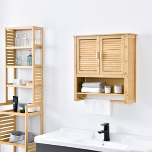 Badeværelsesskab Tyresö vægskab bambus 66 x 62 x 20 cm [en.casa].