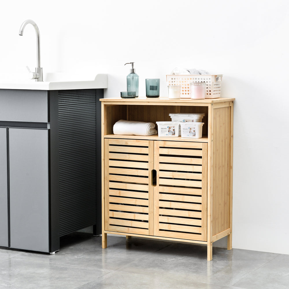Bambus badeværelsesskab Eslöv 81x65,5x31 cm [en.casa] - premiumXL