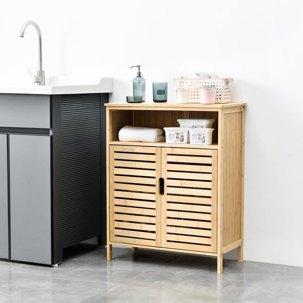 Badeværelsesskab i bambus Eslöv 81x65,5x31 cm [en.casa].