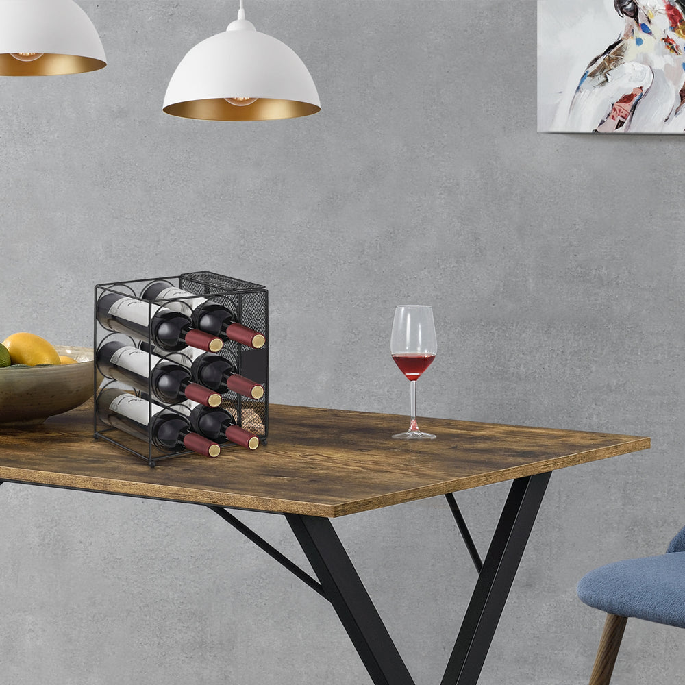 Vinreol Drangedal til 6 flasker med gitterbeholder [en.casa] - premiumXL