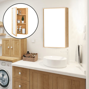 Ikorfat spejlskab 60,5 x 35 x 14 cm naturlig bambus [en.casa].