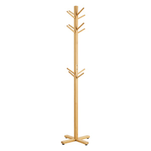 Garderobestativ Jämsä 176 x 38 x 38 cm 12 kroge bambus natur [en.casa].