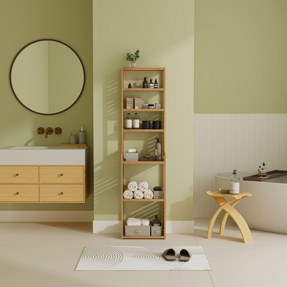 Reol Forssa 165 x 42 x 28 cm bambus natur [en.casa] - premiumXL