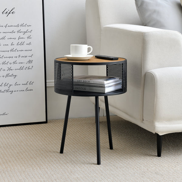 Sidebord Bjørnsund rund 34 cm bred [en.casa].