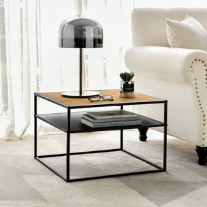 Quinisut sidebord 40 x 55 x 55 cm trælook/sort [en.casa].