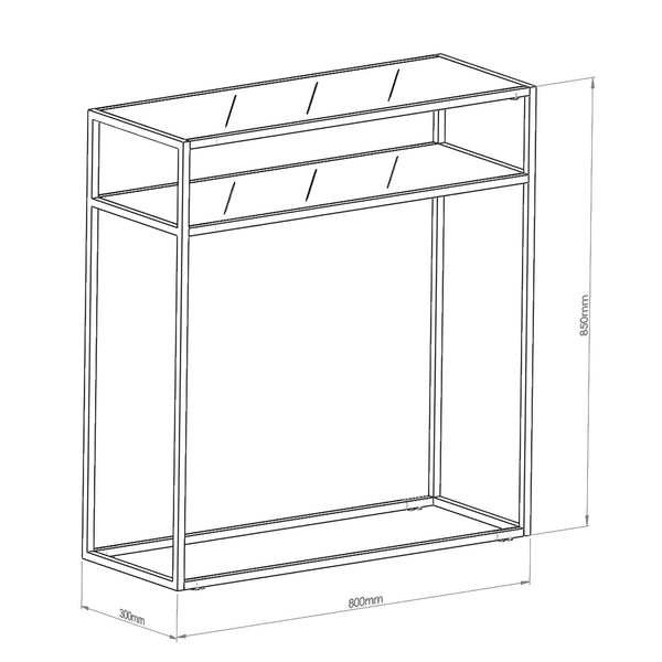 Konsolbord Kuhmo 85 x 80 x 30 cm sort [en.casa].