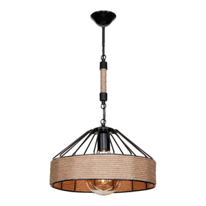 Bridgford pendel E27 metal jute reb sort/jute farvet [lux.pro]