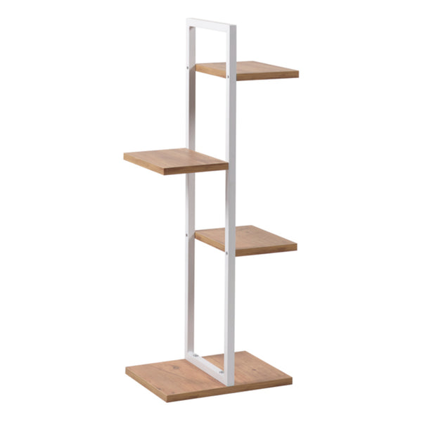 Blaabjerg metal plantehylde 90x35x26cm hvid/valnød look [en.casa].