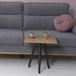 Ballerup sofabord 50 x 45 x 45 cm sort/valnød look [en.casa]