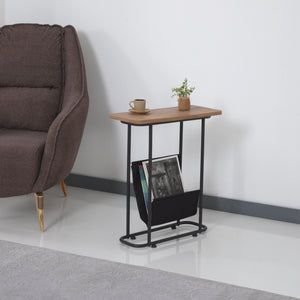 Bov sidebord 64 x 55 x 24 cm sort/valnød look [en.casa].