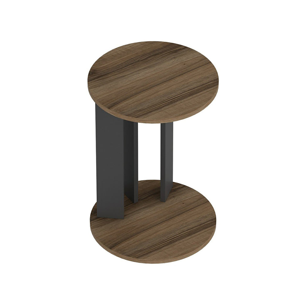 Sidebord Frederiksberg 64x34 cm valnød look / antracit [en.casa] - premiumXL