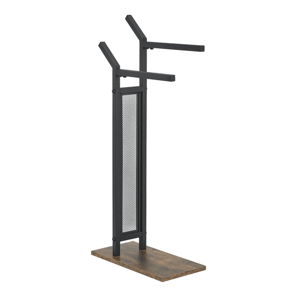 Håndklædestang Telavi stål 88x40x20cm sort/træ-look [en.casa].