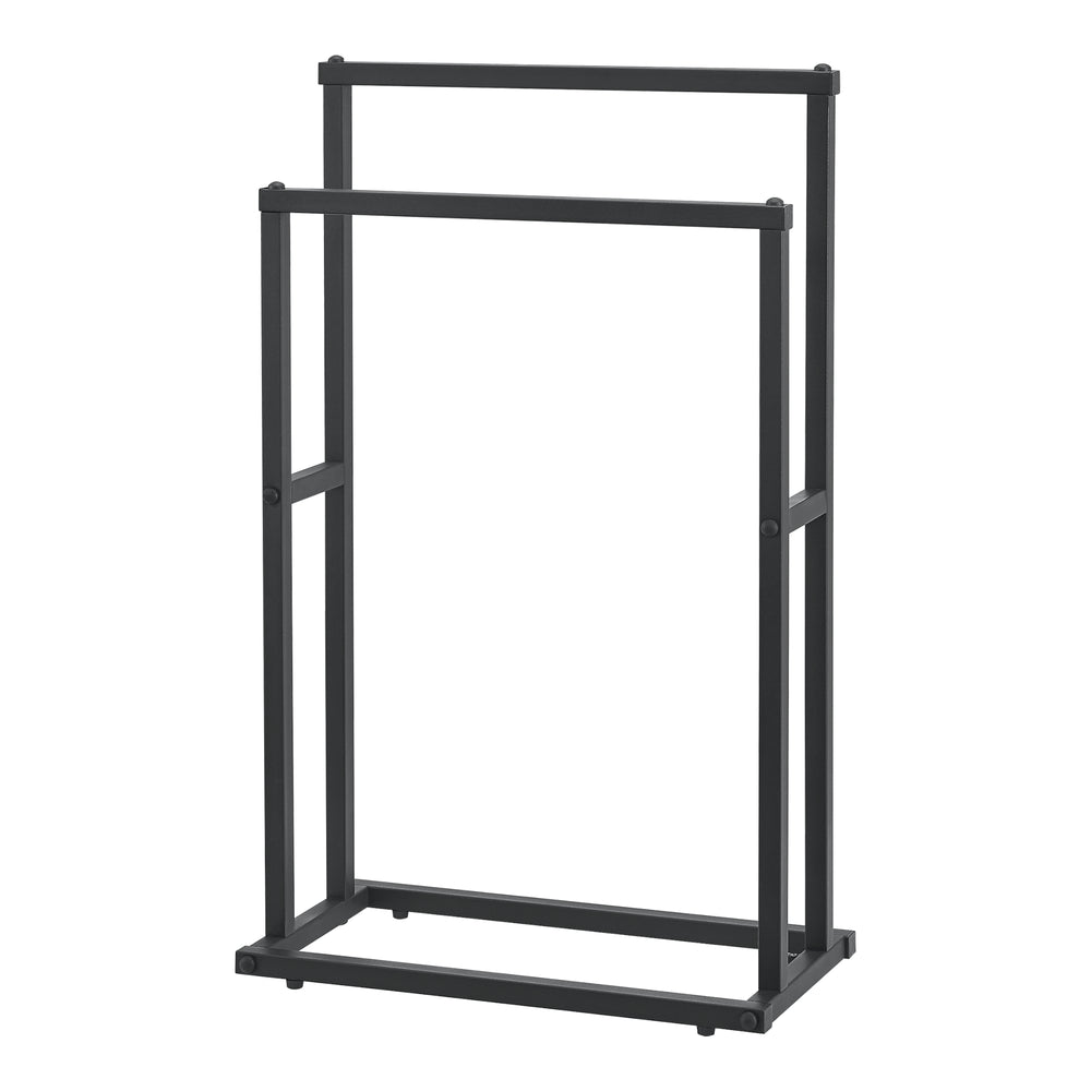Håndklædeholder med 2 stænger 78 x 48 x 24 cm Sort [en.casa] - premiumXL