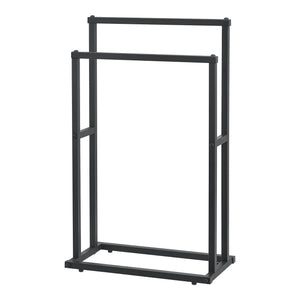 Håndklædestang med 2 stænger 78 x 48 x 24 cm sort [en.casa].