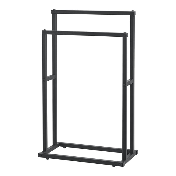 Håndklædestang med 2 stænger 78 x 48 x 24 cm sort [en.casa].