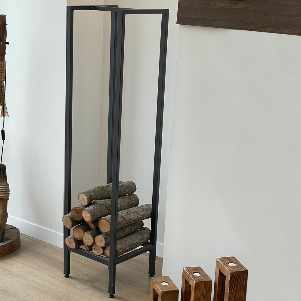 Brændereol Taarbæk 140x35x35cm Sort [en.casa] - premiumXL
