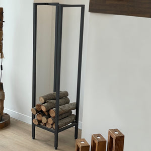 Taarbæk brændereol 140x35x35cm sort [en.casa].