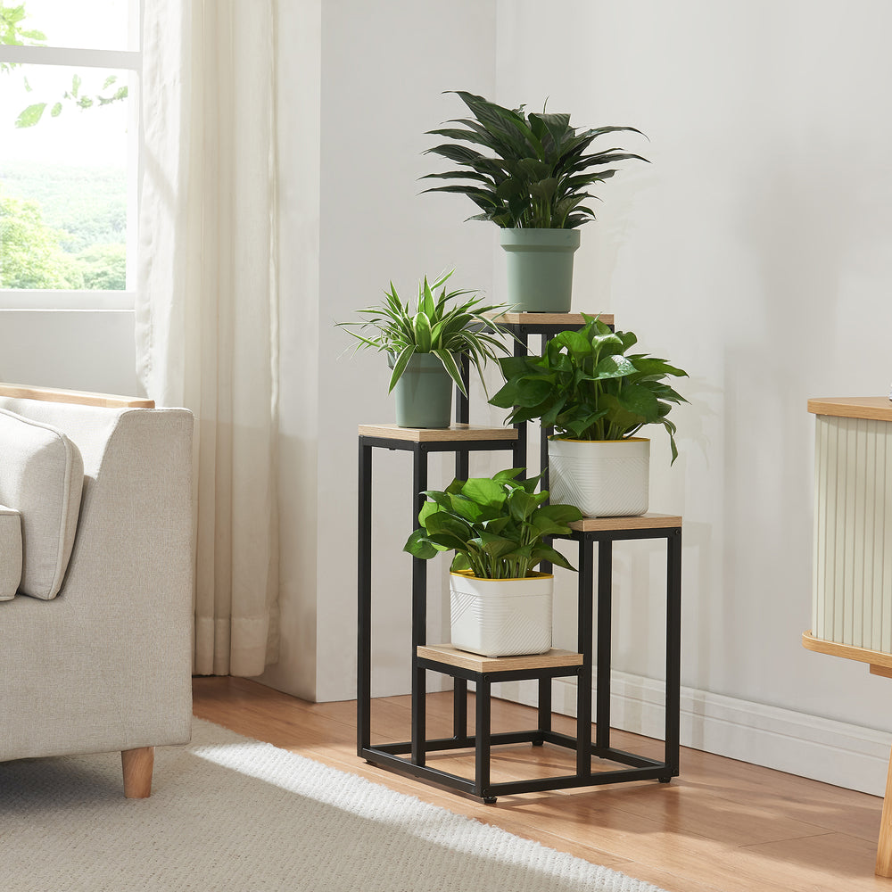 Blomstertrappe Ameland Metal Sort [en.casa] - premiumXL