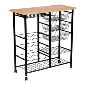 Serveringsvogn Rønnede Metal Sort [en.casa]