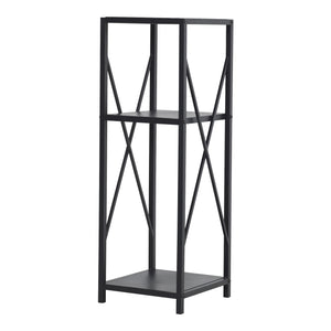 Brændeopbevaring Tinglev Stål 34x34x105,5 cm Sort [en.casa]