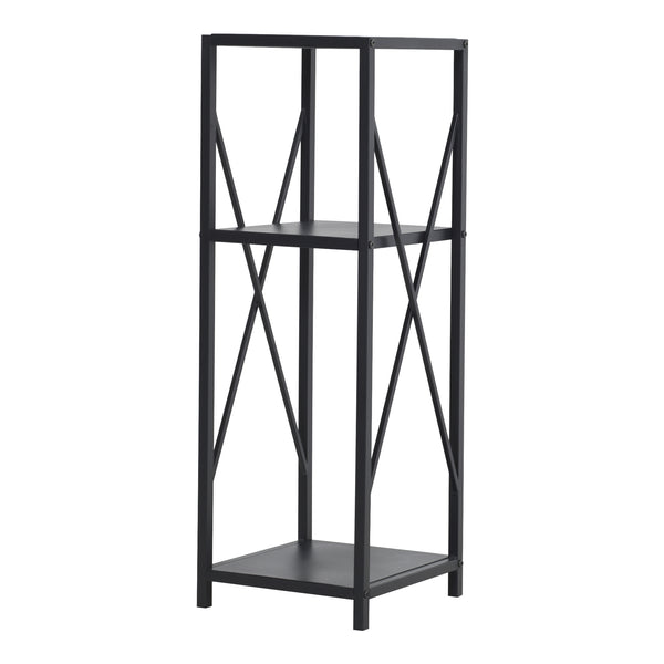 Brændeopbevaring Tinglev Stål 34x34x105,5 cm Sort [en.casa]