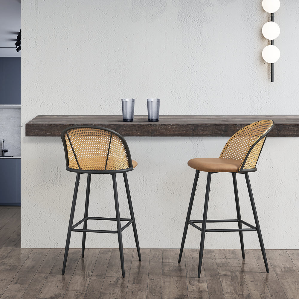 Barstol Gausdal 2 stk. Brun / Sort [en.casa] - premiumXL