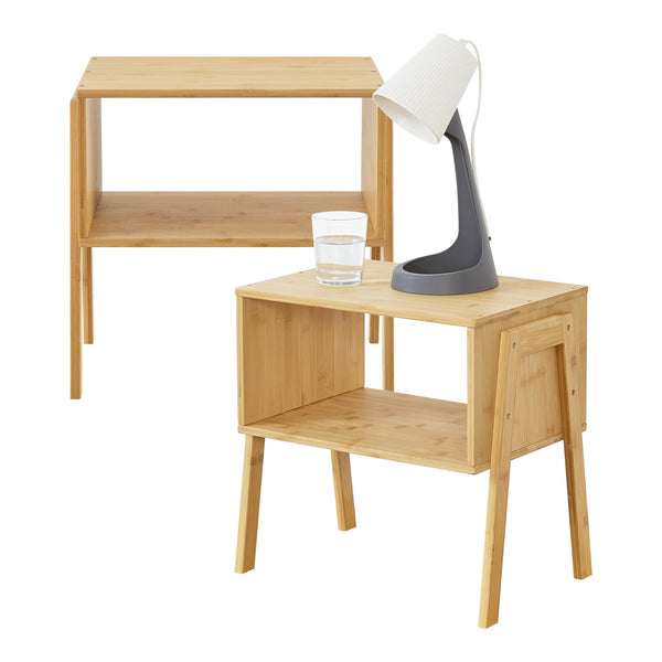 Sengebord Vinderup sæt af 2 stabelbare bambus 42x43,5x29 cm [en.casa].