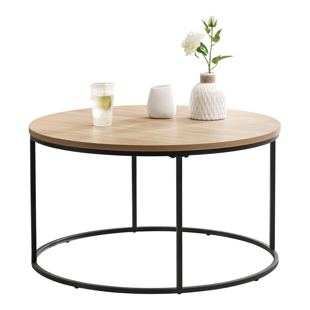 Sofabord Kuhmoinen 45xØ80 cm Sort [en.casa] - premiumXL