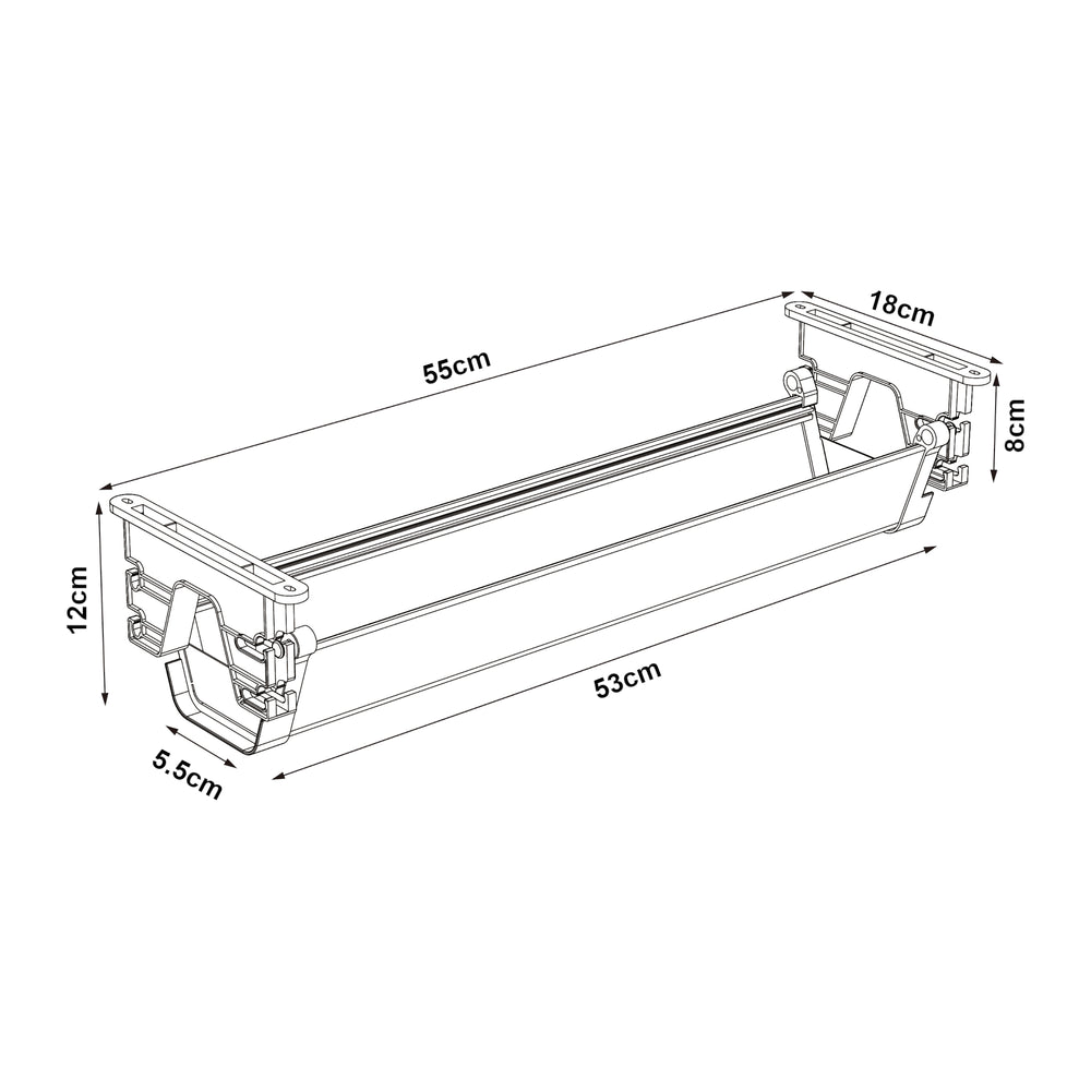 Kabelkanal Skegness 55x18x12 cm Hvid [pro.tec] - premiumXL