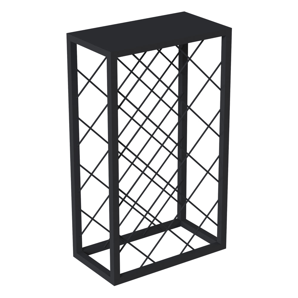 Vinstativ Amasia i metal 74x45x22 cm sort [en.casa] - premiumXL