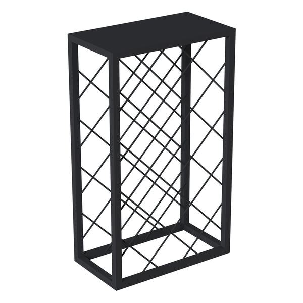 Vinreol i metal Amasia 74x45x22 cm sort [en.casa]