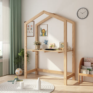 Børneskrivebord Suså 110x50x160cm fyrretræ [en.casa].
