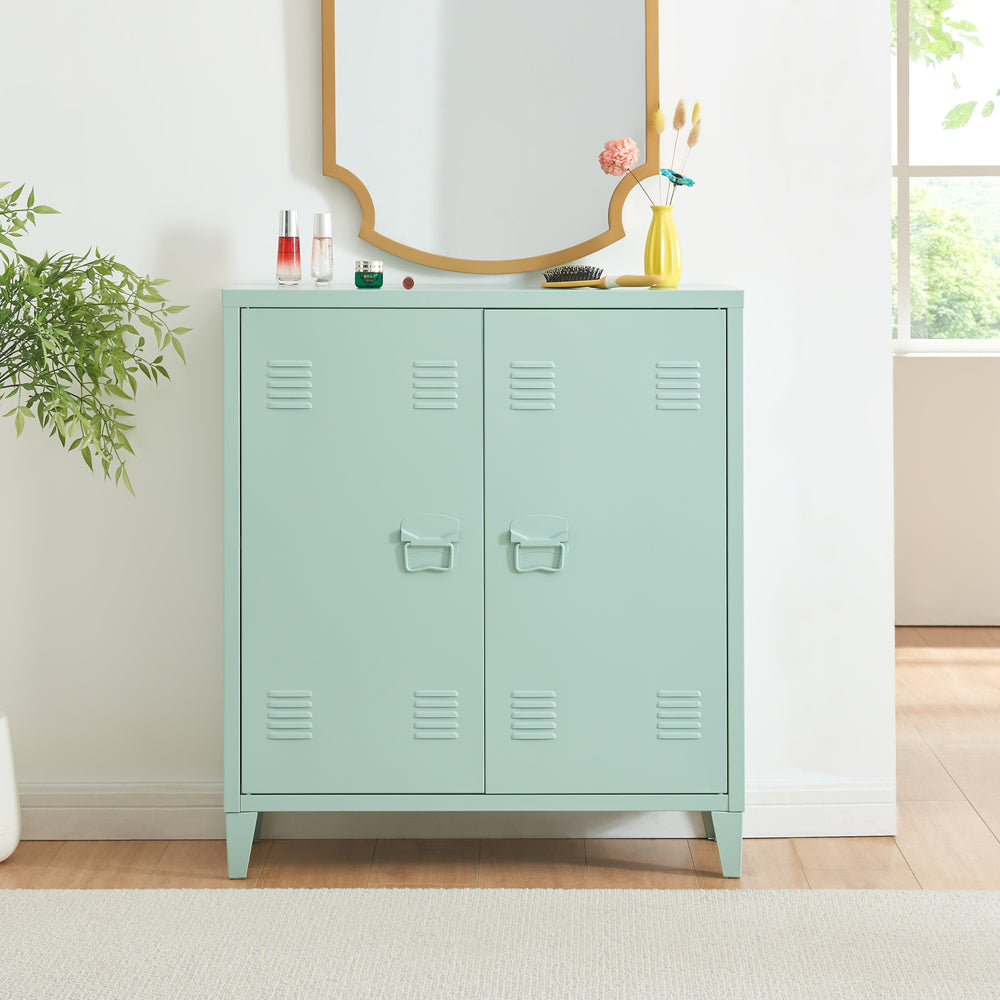 Oripää metalskab 90x80x33 cm pastelgrøn [en.casa].