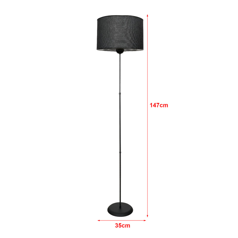 Målskitse Gulvlampe Malmesbury 1 x E27 Metal Sort [lux.pro]