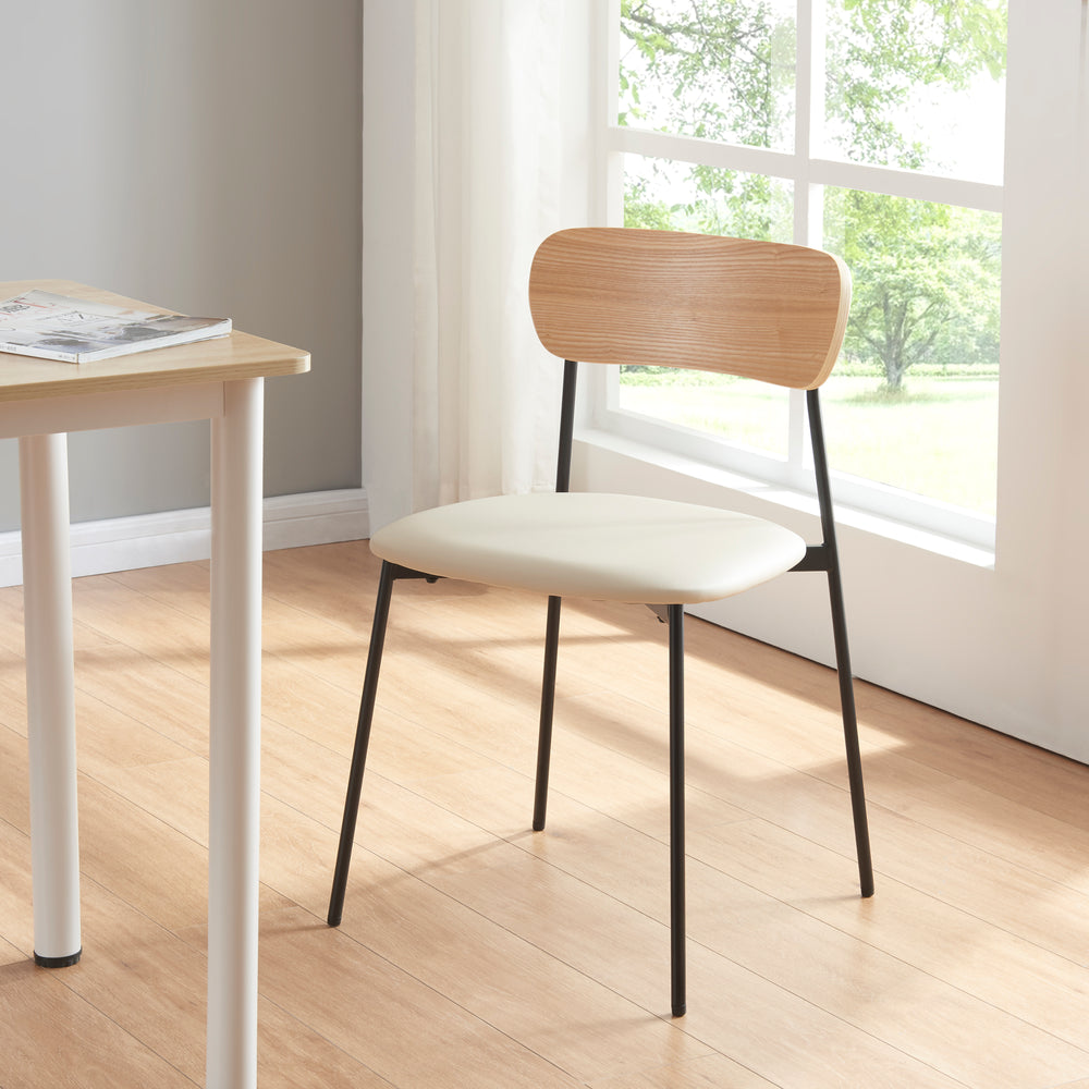 Spisestuestol Jyväskylä 2-sæt 78x45x48 cm Beige [en.casa] - premiumXL