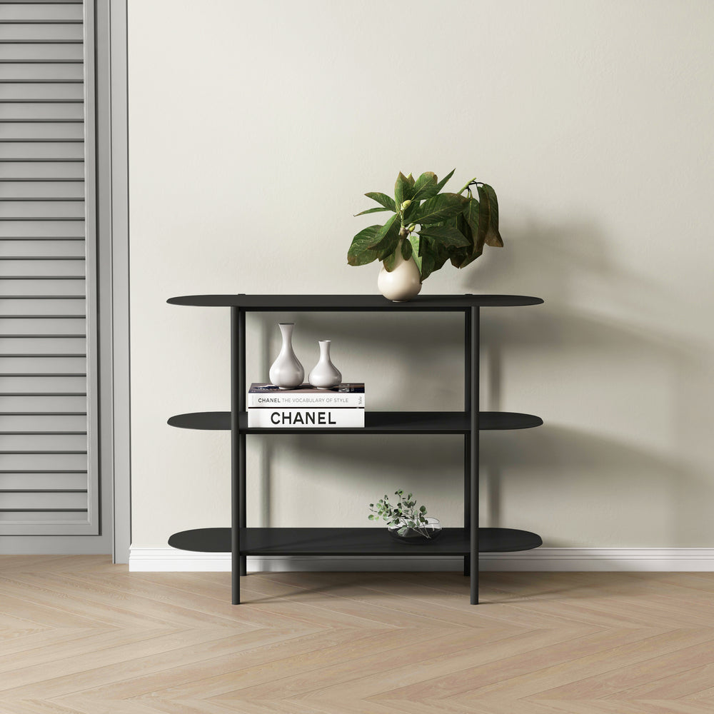 Konsolbord Enebakk 70x90x32cm Sort, mat [en.casa] - premiumXL