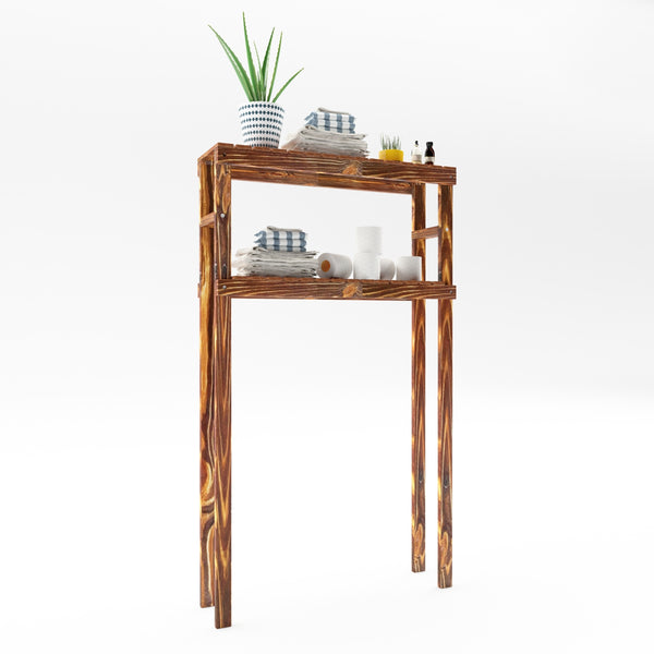 Vaskemaskinehylde Kinnula 120x70x20cm Mørkt træ [en.casa].