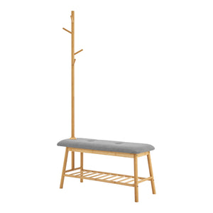 Garderobebænk Bygland lavet af bambus 90x34x165cm [en.casa].