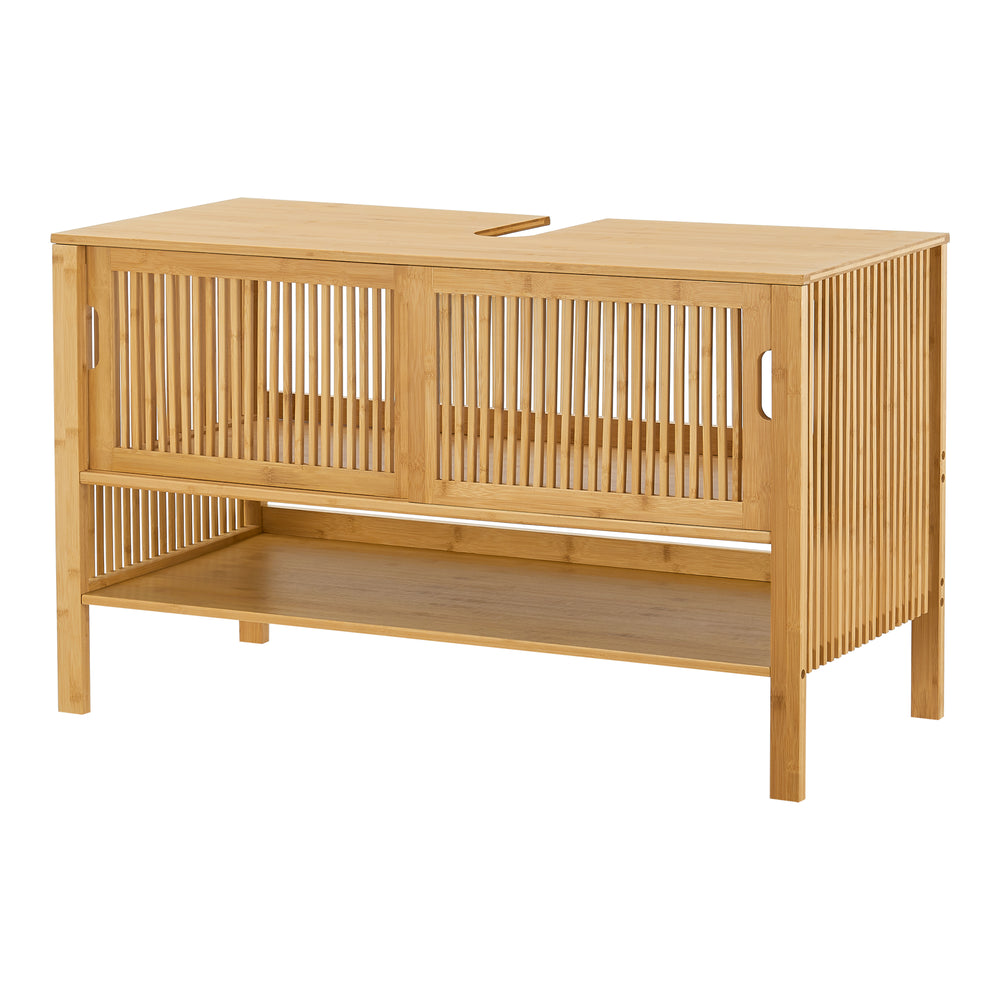 Vaskeskab Hvaler 60x100x45cm bambus [en.casa] - premiumXL