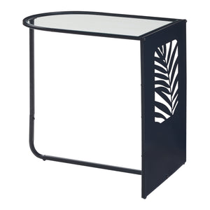 Sidebord Ulvik 50x50x35cm lavet af metal og glas sort [en.casa].