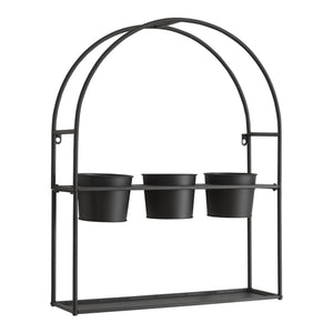 Merikarvia plantehylde med 3 metalpotter [en.casa].
