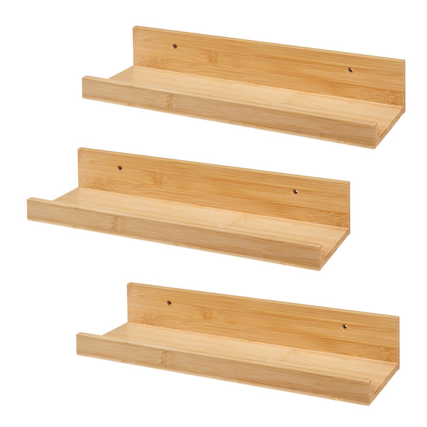 Væghylde sæt Gildeskål sæt af 3 40x13x7cm bambus [en.casa].