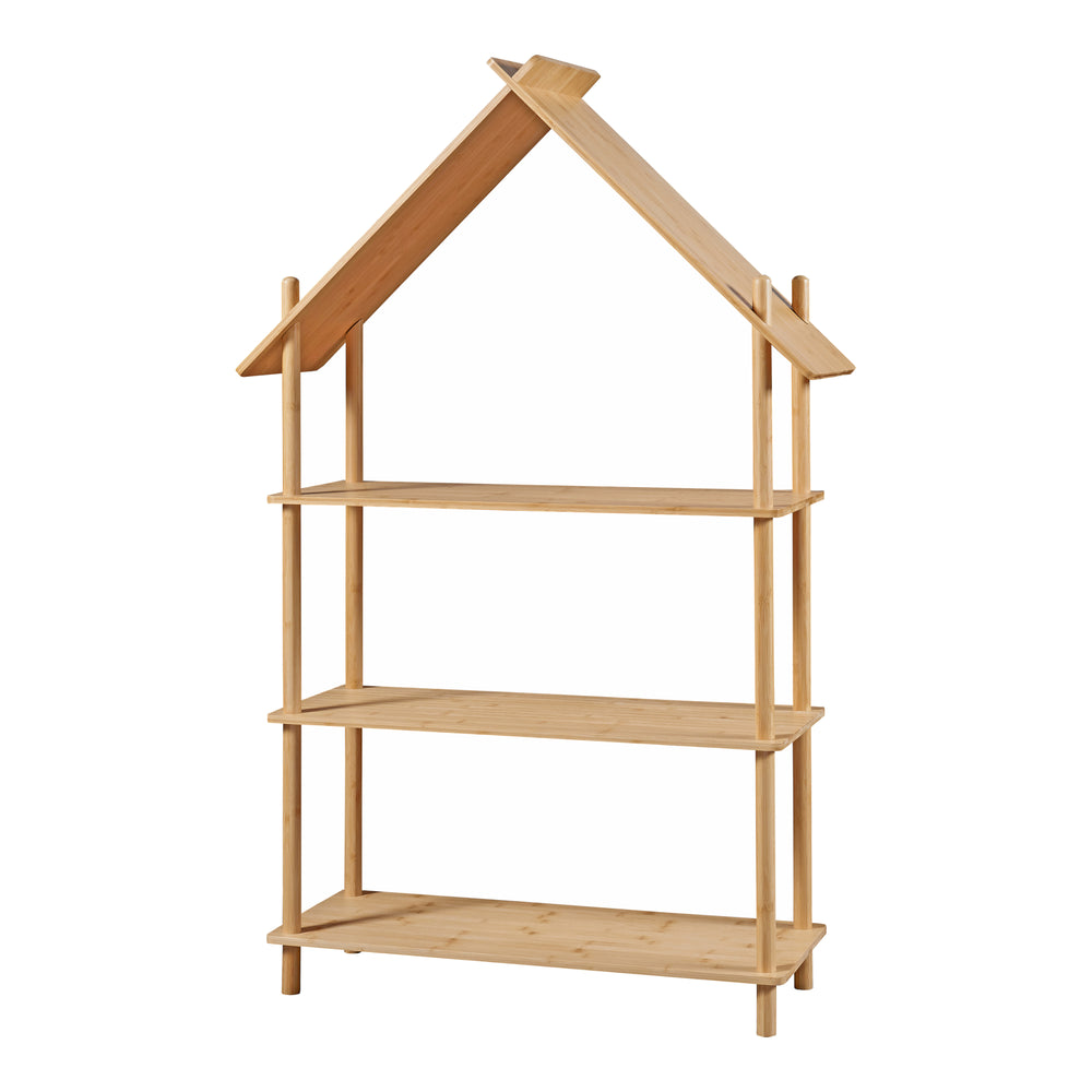 Børnehylde Hamarøy bambus i husdesign 137x90x30cm [en.casa] - premiumXL