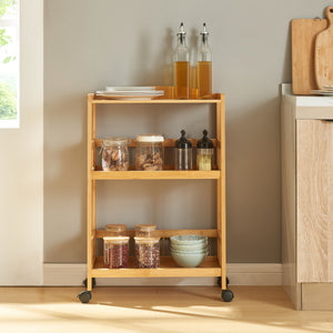Serveringsvogn Huddinge 80x53x30 cm bambus [en.casa]