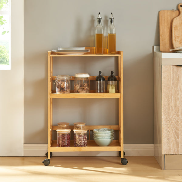 Serveringsvogn Huddinge 80x53x30 cm bambus [en.casa]