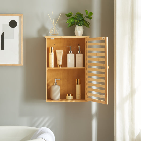Badeværelsesskab Järfälla 55x37x16 cm Bambus [en.casa]