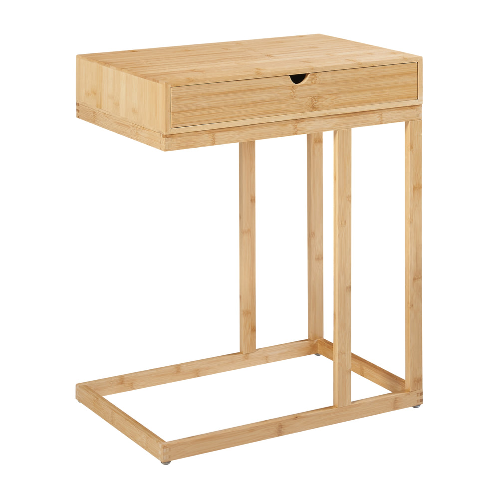 Laptoptable Kåfjord med skuffe bambus [en.casa] - premiumXL