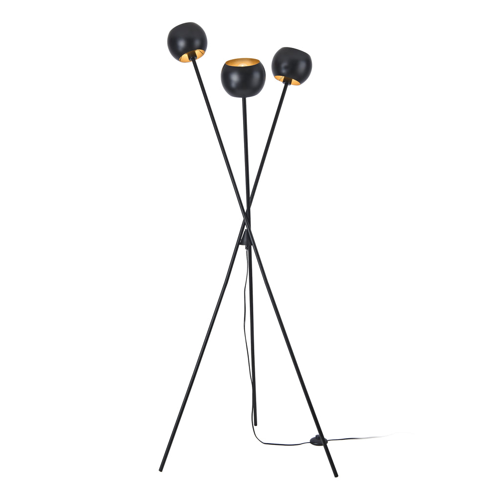 Gulvlampe Nykvarn 3 - flamme Sort / Guld farve [lux.pro] - premiumXL