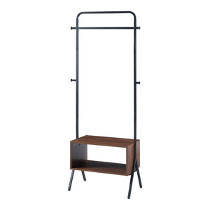 Garderobestativ Averøy 180x74x42cm sort/valnød [en.casa].